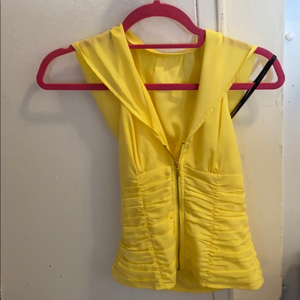 Yellow hooded halter top
